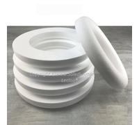 Lot de 5 Demi Anneaux de 25 cm en Polystyrène, Couronne à dos plat de 3.5 cm de haut - Unique