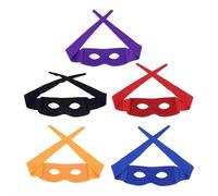 Lot de 5 demi-masques réglables de style ninja pour Halloween, déguisement de héros pour enfants et adultes, carnaval, fête d'Halloween, cosplay