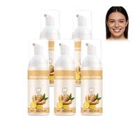 Lot de 5 dentifrices à mousse de curcuma, blanchiment des dents, polissage, mousse de nettoyage dentaire quotidien, utilisation facile, haleine fraîche, effet blanchissant, réduit les décolorations