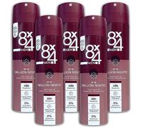 Lot de 5 déodorants anti-transpirants pour homme - 8 x 4 - N°18 Million Nights - 5 x 150 ml