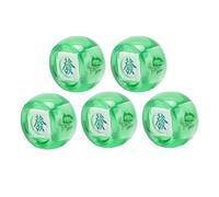 Lot de 5 dés de direction du vent Mahjong Vert transparent pour Est, Sud, Ouest et Nord - Parfait pour le divertissement et la sphère de jeu