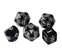 Lot de 5 dés DM avec classement D6, dés d'alignement PNJ, NPC Emotion D20, Encounter Die et Pathfinder's Journey Cube (noir uni)