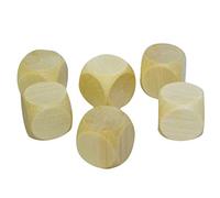 Lot de 5 dés en bois brut brut 60 mm