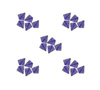 Lot de 5 dés polyédriques en acrylique pour maison, bar, fête, violet avec côté doré, longueur 19 mm