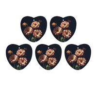 Lot de 5 désodorisants à suspendre pour voiture - Belles fleurs rétro - Tablettes d'aromathérapie - Cartes parfumées pour la maison et les voitures