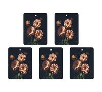 Lot de 5 désodorisants à suspendre pour voiture - Belles fleurs rétro - Tablettes d'aromathérapie - Cartes parfumées pour la maison et les voitures