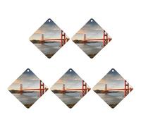 Lot de 5 désodorisants à suspendre pour voiture - Golden Gate Bridge - Cartes parfumées - Cartes parfumées pour voiture, aromathérapie