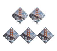 Lot de 5 désodorisants à suspendre pour voiture - Motif Golden Gate Bridge - Tablettes d'aromathérapie - Cartes parfumées pour la maison et les voitures