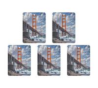 Lot de 5 désodorisants à suspendre pour voiture - Motif Golden Gate Bridge - Tablettes d'aromathérapie - Cartes parfumées pour la maison et les voitures