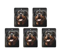 Lot de 5 désodorisants de voiture à suspendre - Cartes parfumées pour voitures - Motif chien Rottweiler - Art de voiture - Décoration intérieure - Cartes parfumées pour rétroviseur automobile