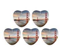 Lot de 5 désodorisants de voiture Golden Gate Bridge imprimés pour aromathérapie de voiture, cartes parfumées à suspendre, cartes parfumées, pendentif de rétroviseur
