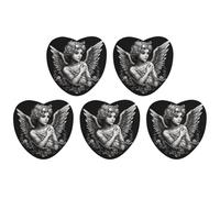 Lot de 5 désodorisants de voiture style portrait d'ange imprimé pour voiture aromathérapie cartes parfumées à suspendre pour rétroviseur