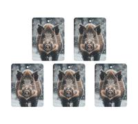 Lot de 5 désodorisants pour voiture - Cartes parfumées à suspendre - Sanglier - Tablettes d'aromathérapie - Parfum amusant à suspendre - Tranche de rétroviseur - Pour décoration intérieure de voiture,