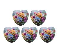 Lot de 5 désodorisants pour voiture Motif fleurs de pensées imprimées Tablettes d'aromathérapie pour voiture Cartes parfumées à suspendre Cartes parfumées Pendentif rétroviseur
