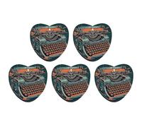 Lot de 5 désodorisants pour voiture Motif machine à écrire Tablettes d'aromathérapie pour voiture Cartes parfumées à suspendre Cartes parfumées Pendentif rétroviseur