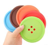 Lot de 5 dessous de verre en silicone pour une utilisation avec des tasses à thé et des tasses, offrant une résistance antidérapante et une isolation thermique, sets de table