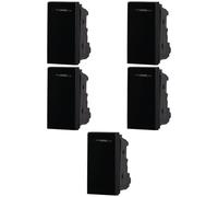 Lot de 5 déviateurs 16 A, modules noirs, noir, compatible avec BTicino Axolute, fruits, interrupteurs, boutons, déviateurs, gradateurs, capteurs, PIR, buzzer, pour plaques originales et compatibles