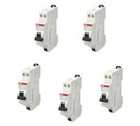Lot de 5 disjoncteurs automatiques Ph+N raccordement Rapide 16A-4,5Ka
