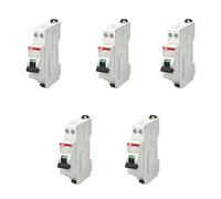 Lot de 5 disjoncteurs automatiques Ph+N raccordement Rapide 20A-4,5Ka