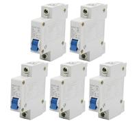Lot de 5 disjoncteurs miniatures, 1 pôle 2 A 230/400 V, disjoncteur basse tension, montage sur rail DIN, interrupteur sectionneur CA résidentiel DZ47-63 C2