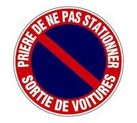 LOT DE 5 DISQUES Ø30 PRIERE DE NE PAS STATIONNER SORTIE DE VOITURES