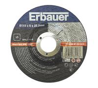 Lot de 5 disques à meuler pour métal 115 mm x 6 mm x 22,2 mm Erbauer