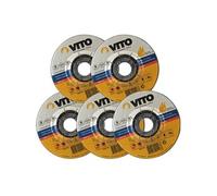 Lot de 5 Disques à tronçonner 115 mm Acier Alesage 22,5 mm VITO