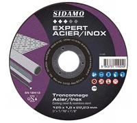 Lot de 5 disques à tronçonner EXPERT ACIER INOX D. 125 x 1,6 x Al. 22,23 mm + 1 disque offert - Acier, Inox - 10111083 - Sidamo