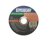Lot de 5 disques à tronçonner pierre 115 mm x 2,5 mm x 22,2 mm Erbauer
