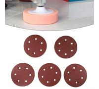 Lot de 5 disques abrasifs 225 mm 6 trous auto-agrippants grain 40-2000 pour polisseuse murale électrique, bois, métal, pierre artificielle, meulage (grain 120)