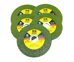 Lot de 5 disques de coupe en métal de 107 mm pour meuleuse d'angle en acier inoxydable - Disque de coupe en résine à double maille ultra fine - Vert
