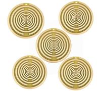 Lot de 5 disques d'énergie de polarisation Lakhovsky MWO EMFS 7,6 cm Oscillateur multi-ondes Bobine d'énergie de l'eau et équilibrage harmonique - Inspiré par Georges Lakhovsky Jaune doré
