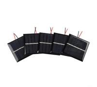 Lot de 5 disques photovoltaïques époxy 0,45 W 3 V avec fil pour projets scientifiques, jouets électroniques, 54 x 54 mm, noir