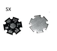 Lot de 5 dissipateurs thermiques pour LED 1 W, 3 W, 5 W en aluminium, 20 mm