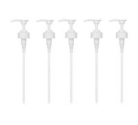 Lot de 5 distributeurs à pompe de 5 L pour récipient de 5 litres, distributeur à pompe pélican de 38 mm avec tube, dose de 5 ml, idéal pour huiles, alcool, parfums, shampooing, maison, restaurant et