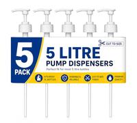 Lot de 5 distributeurs de 5 litres pour bidon de 5 litres - Dose de 4 ml idéale pour shampooing, alcool, huiles, etc. 38 mm