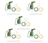 Lot de 5 distributeurs de sauce tomate à une main pour bouteilles de ketchup à huître, ketchup, contrôle précis, gadget de cuisine scellé, rouge, vert, blanc (vert)