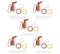 Lot de 5 distributeurs de sauce tomate à une main pour bouteilles de ketchup à huître, ketchup, contrôle précis, gadget de cuisine scellé, rouge, vert, blanc (rouge)