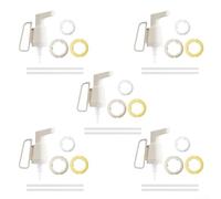 Lot de 5 distributeurs de sauce tomate à une main pour bouteilles de ketchup à huître, ketchup, contrôle précis, gadget de cuisine scellé, rouge, vert, blanc (blanc)