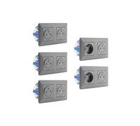 - Lot de 5 doubles prises affleurantes Artezo 2P+T + boîte - titanium