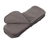 Lot de 5 doublures de couches douces pour bébé - Réutilisables et lavables - 4 couches pour nouveau-nés - Gris charbon de bambou - 35 x 13,5 cm