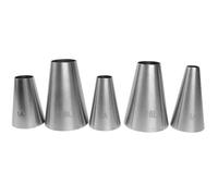 Lot de 5 Douille Patisserie Professionnelle, Douilles Rondes à Pâtisserie Glaçage en Acier Inoxydable Forme Ronde, Grande Douille de Glaçage en Acier Inoxydable Sans Couture pour Gâteau Et Crème