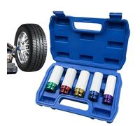 Lot de 5 douilles d'écrou de roue - 15-22 mm - Outils de protection de roue - Pour pickup, SUV, berline, maison, garage, réparation de pneus plats