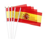 Lot de 5 drapeaux espagnols à agiter à la main pour bannières sport ouverture en plein air dans le Ble
