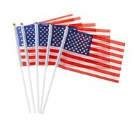 Lot de 5 drapeaux nationaux américains agitant à la main pour mâts - Support de drapeau pour arbre