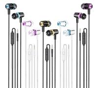 Lot de 5 écouteurs filaires avec micro écouteurs avec basses puissantes blocage du bruit compatible avec iPhone et appareils Android iPad MP3 compatible avec tous les appareils à interface de 35 mm