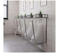 Lot de 5 écrans muraux en verre trempé pour urinoir avec cadre en acier inoxydable - Séparateur d'intimité pour urinoir - Pour toilettes publiques - Argenté