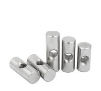 Lot de 5 écrous à goupilles en acier inoxydable 304 pour meubles encastrés - Écrou à barillet cylindrique - Filetage métrique - M4 x 14 x 6