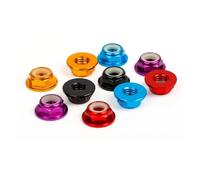 Lot de 5 écrous de moteur en aluminium M5 x 4,5 mm, insert en nylon, écrou à bride autobloquant, sens horaire, for drones de course RC FPV 2205 2206 2207(5 pcs Black CW)