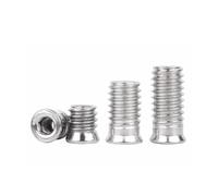 Lot de 5 écrous hexagonaux à dents intérieures et extérieures en acier inoxydable M4, M5, M6 et M8, for meubles, avec insert for entraînement hexagonal.(5pcs M6x15)